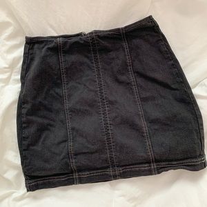 Black High-Waisted Jean Skirt